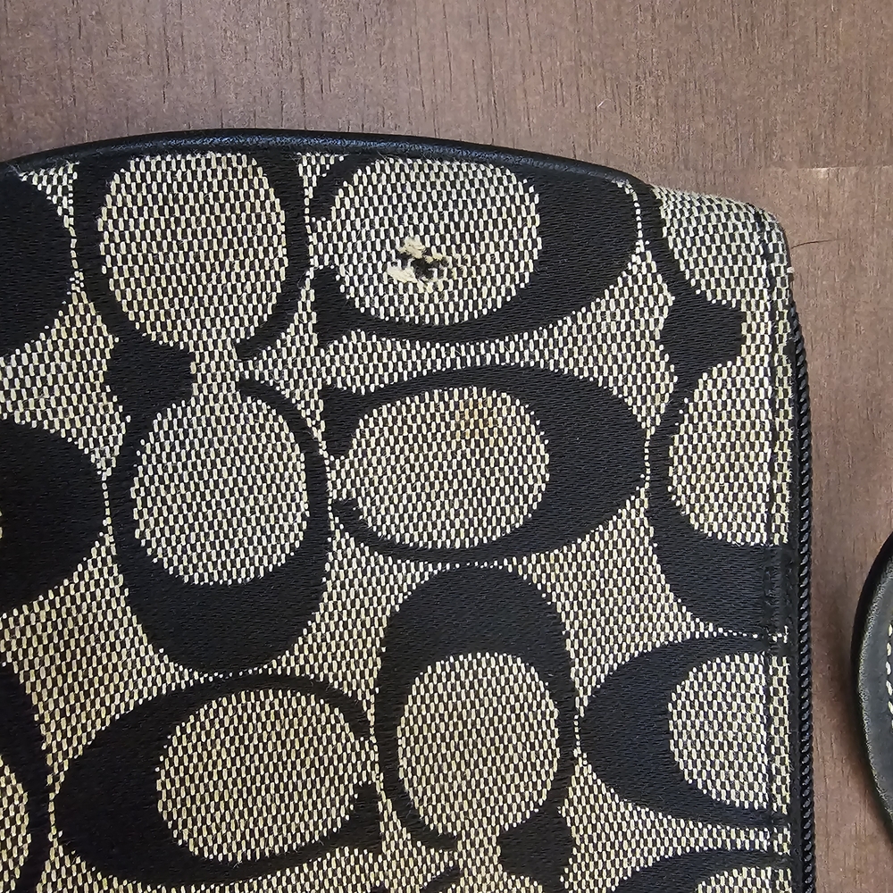 Coach Black and Tan Wristlet - Picture 4 of 5